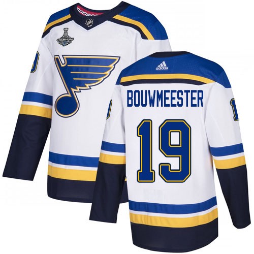 St. Louis Blues Trikot #19 Jay Bouwmeester Weiß Road 2019 Stanley Cup